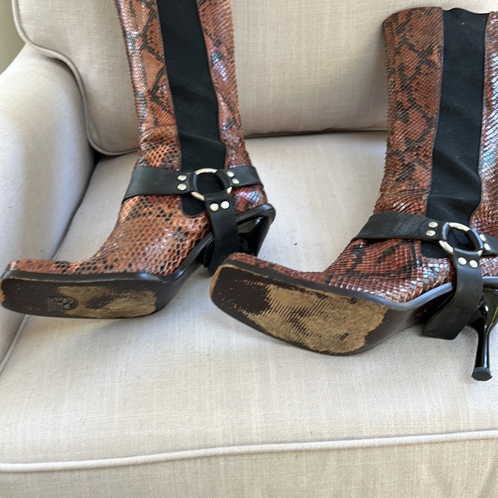 Dolce & Gabbana Genuine Snakeskin Boots Size 37 - Picture 8 of 9